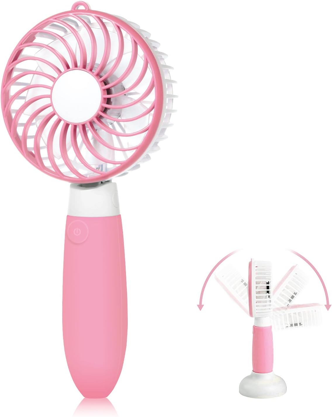 Desk Fan, USB Portable Mini Personal Fan, Super Quiet, 360° Up and Down, Rechargeable Fan for Baby Stroller, Camping, Home and Office (Black)