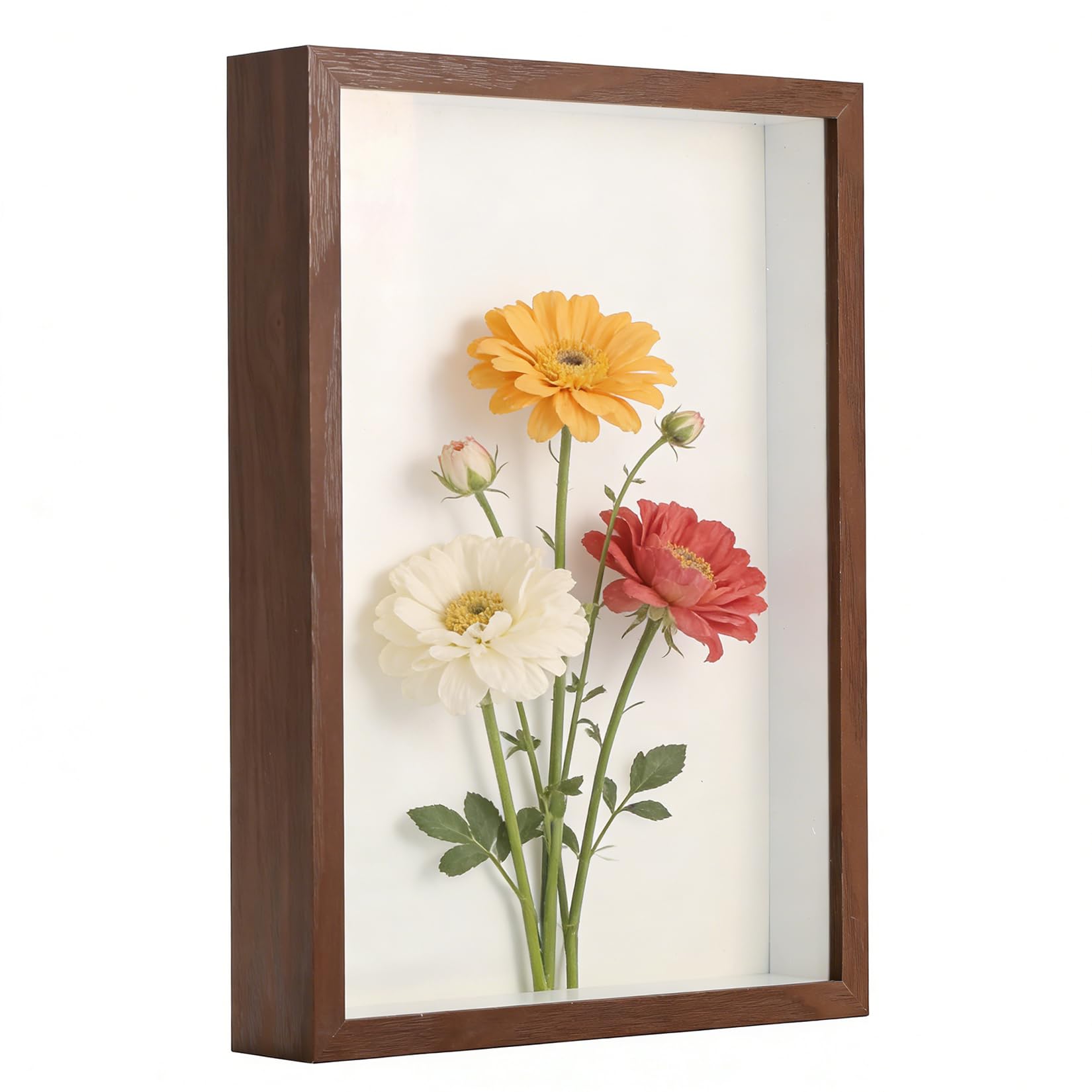 1 Pcs3D Shadow Boxes, Memory Box Frame, 3D Deep Shadow Box Frames, bBox Frames for Crafts 3D Deep, Picture FrameShadow Boxes Display for Photos, Flowers, Artworks, Memory (Walnut Color, 8.27x11.7 in) โ image 1