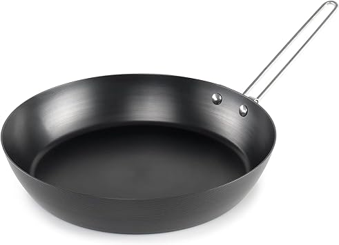 GSI Outdoors Frypan, Lightweight Carbon Steel, Collapsible Handle Camp & Outdoor Frying Pan