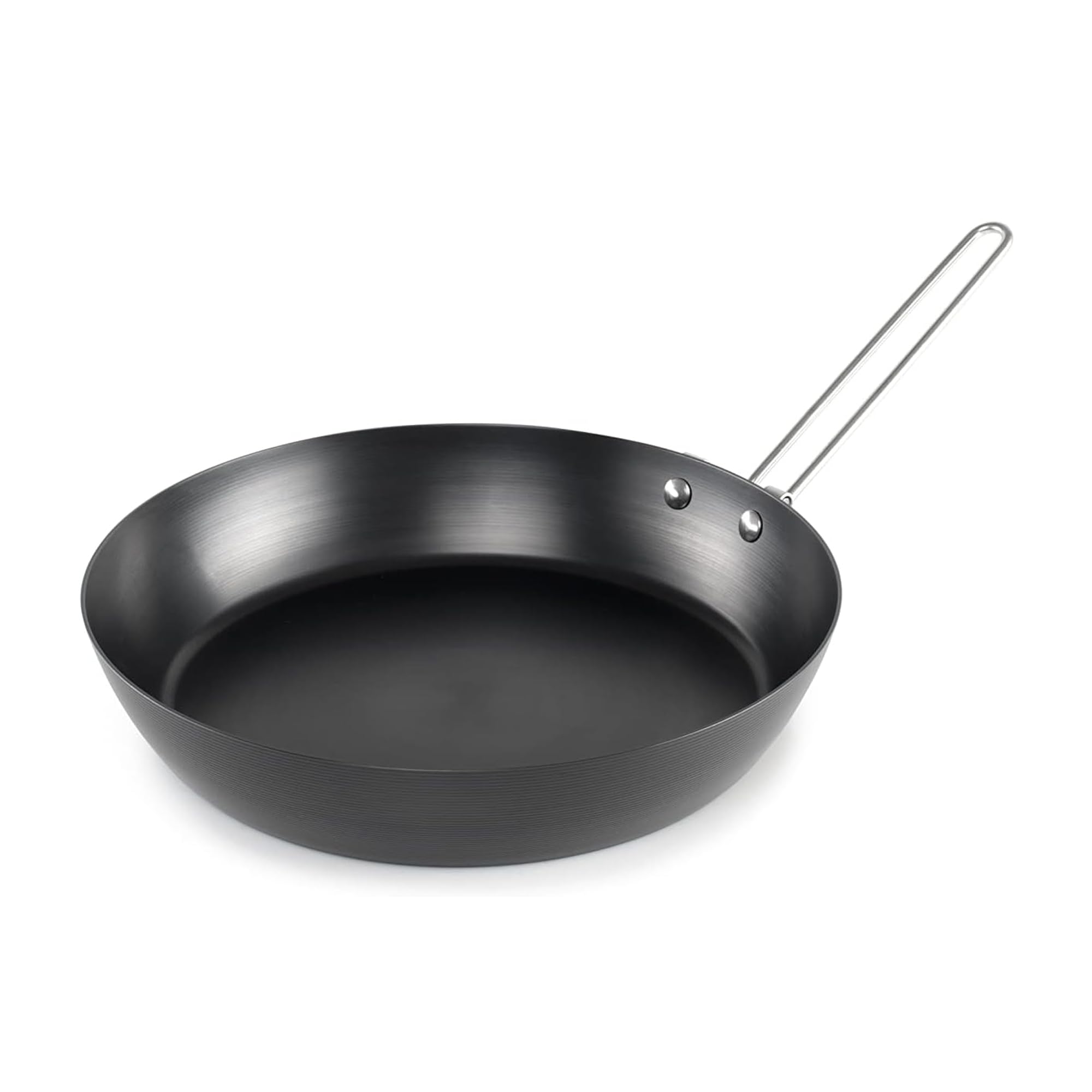 Frypan, Lightweight Carbon Steel, Collapsible Handle Camp & Outdoor Frying Pan