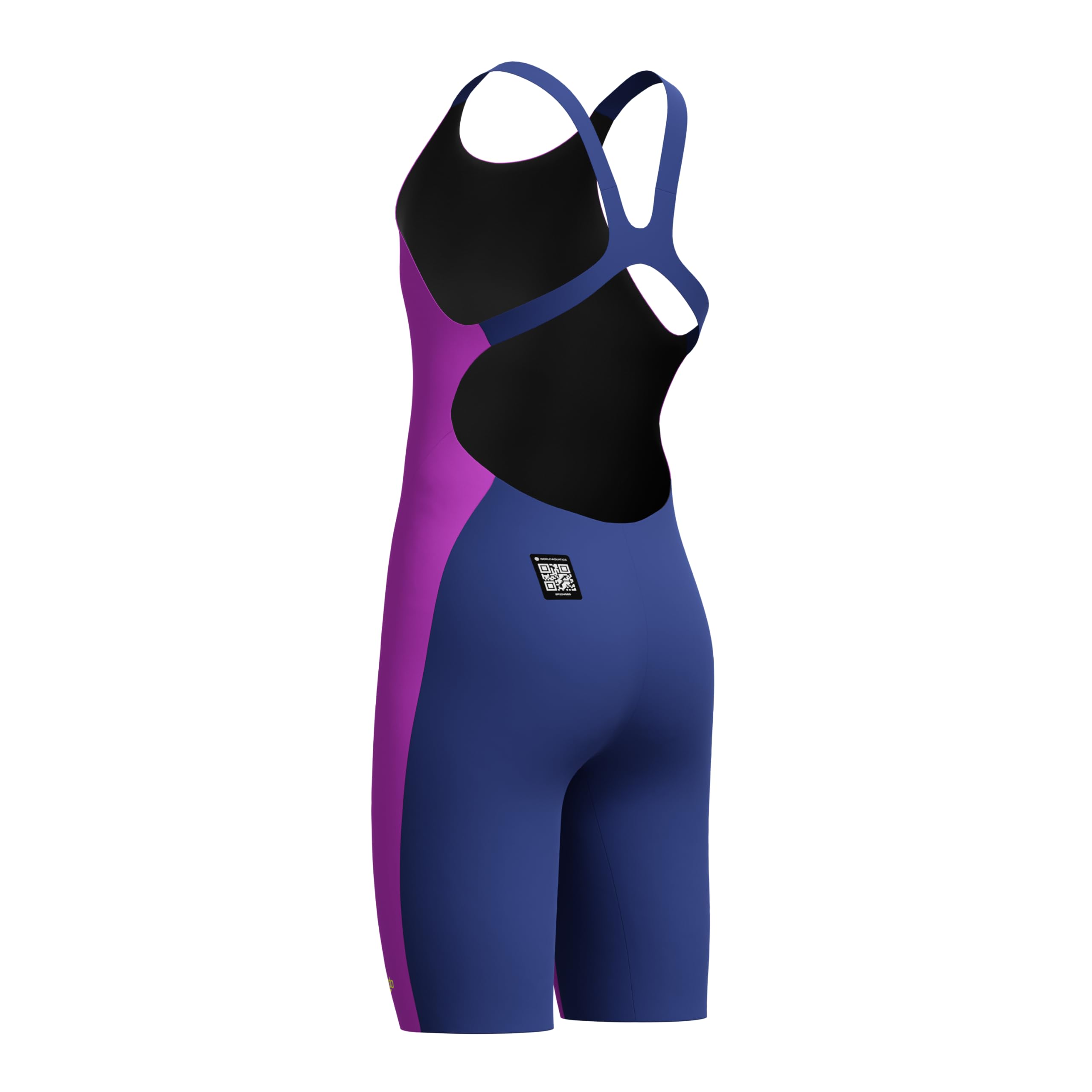 Speedo Fastskin Junior Endurance+ Max Badeanzug mit offenem Rücken, Kniehaut, Neongelb/Noble Navy