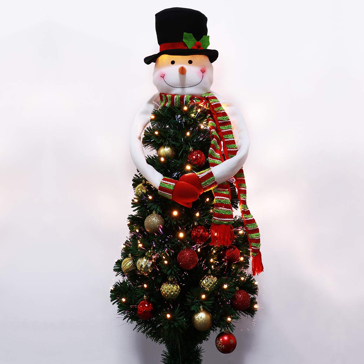 Topper del árbol de Navidad Muñeco de Nieve Hugger Muñeco de Nieve de Navidad Superior del árbol Hugger Vacaciones de Invierno Decoración para el hogar
