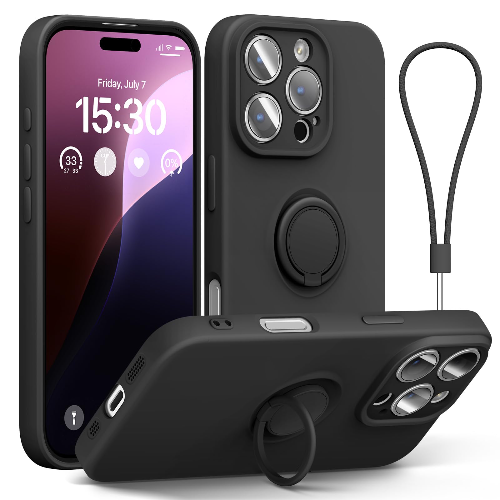 abitku for iPhone 16 Pro Case with Ring Stand