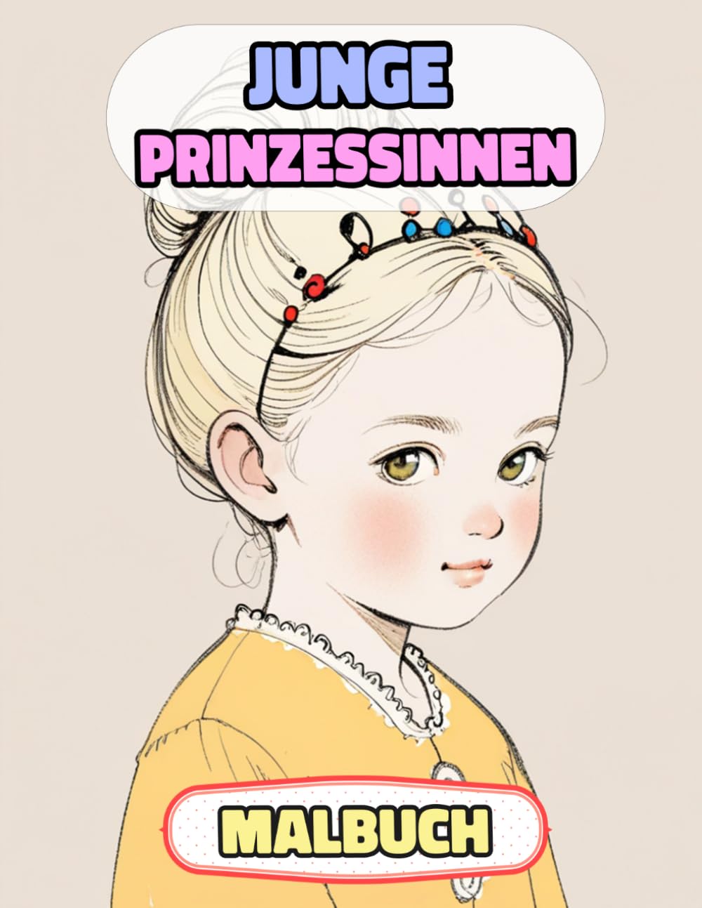 Junge Prinzessinnen Malbuch: Farbung Seiten Von Niedlichen Multikulturellen Königlichen Frauen Kaiserin Königin Palast Königreich Schloss Adelig Damen ... Stressabbau | Für Kinder Erwachsene