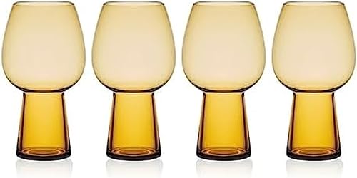 Mikasa Phoebe Goblet - Vaso de cerveza (4 unidades), color ámbar