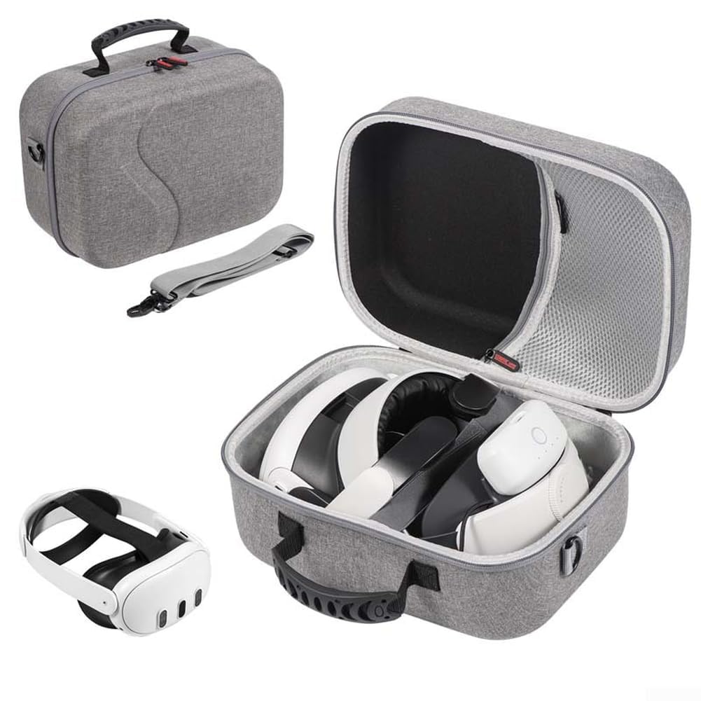 Custodia protettiva per Meta 3S e 3 - Custodia da viaggio all-in-one per controller touch VR Headset - Grigio (Grigio)