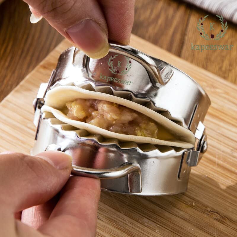 Image of Big Size Stainless Steel Dumpling Momos Maker Dough Pres Mould Wrapper Dough Cutter for Kitchen Making Tools (1 pcs)