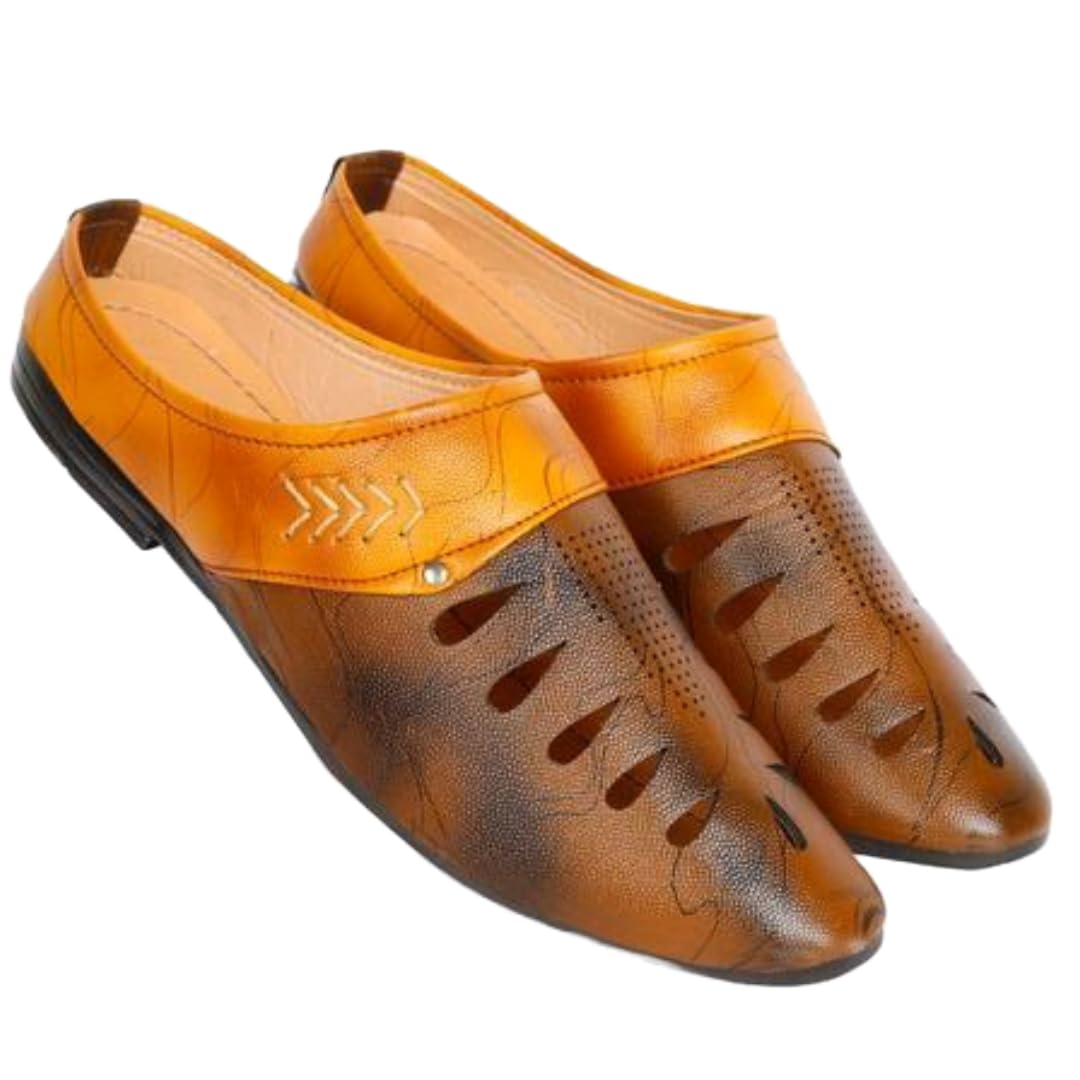 MADHUVIMAL Mens Loafer Stylish Ethnic Peshawari Nagra Mojadi Sherwani Sandals Wedding Latest Kolhapuri Shoes for Men (Brown Tan, Numeric_7) (B0DDX8W43R) Amazon Price History, Amazon Price Tracker