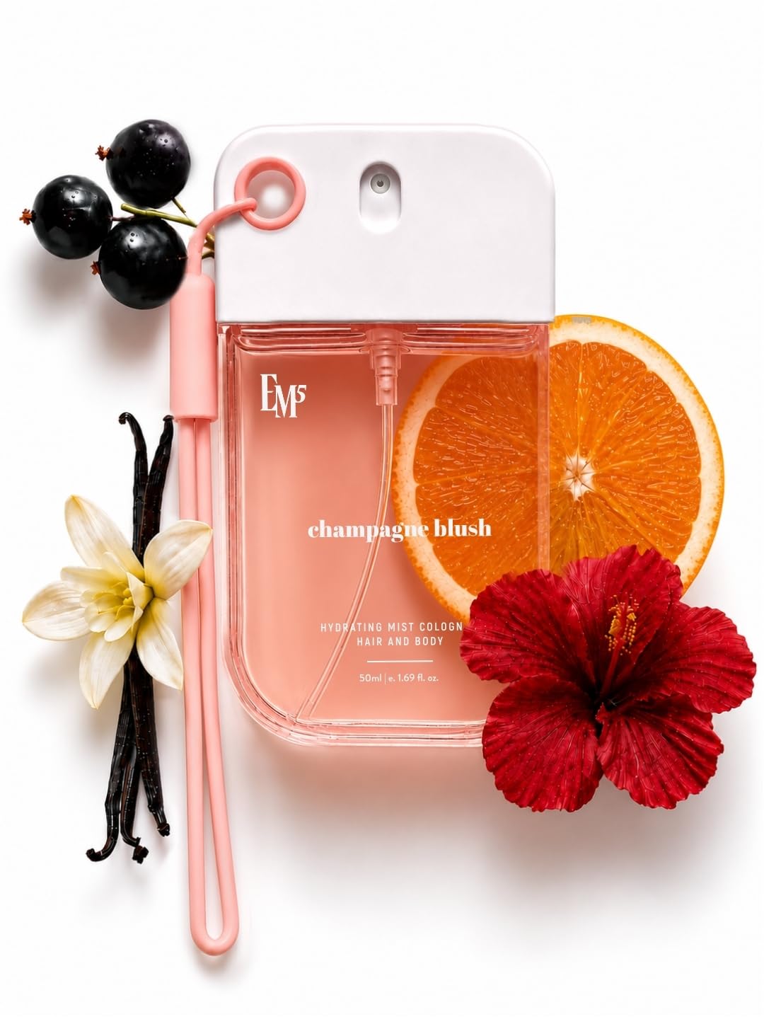 EM5 Champagne Blush Hair & Body Mist for Women | Hydrating Fragrance Mist for Hair & Skin | Fruity Citrus Notes | Long Lasting Refreshing Scent | Travel Friendly | 50ml-picture-14