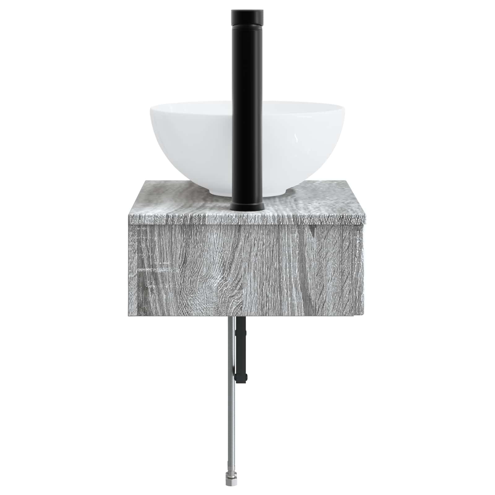 Genérico Lavabo de Lavado Montado en la Pared Sonoma Gris,Mobiliario,Armarios y Almacenamiento,Tocadores de baño,40 x 35 x 39 cm-890174