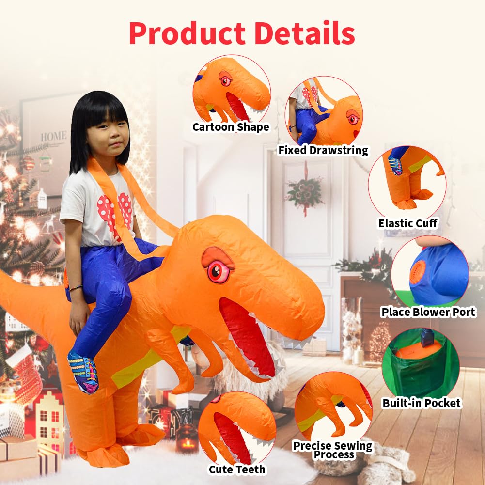 LOLANTA Costume da bambino in costume da dinosauro gonfiabile Stegosaurus spinoso per bambini