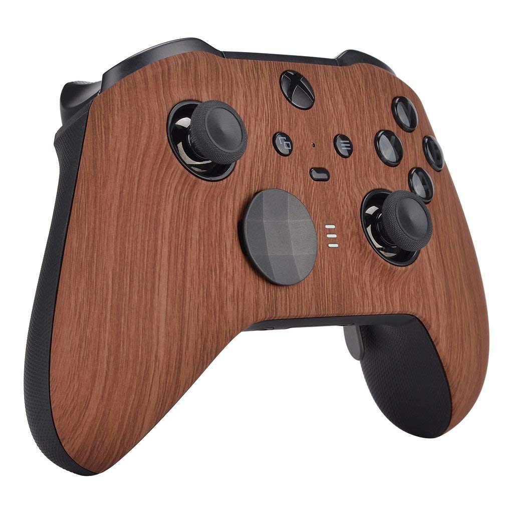 UN-MODDED Custom Controller Compatible with Xbox ONE Elite Series 2 (with 3.5 Jack) for All Major Shooter Games… (Multiple Designs Available) (Wooden)