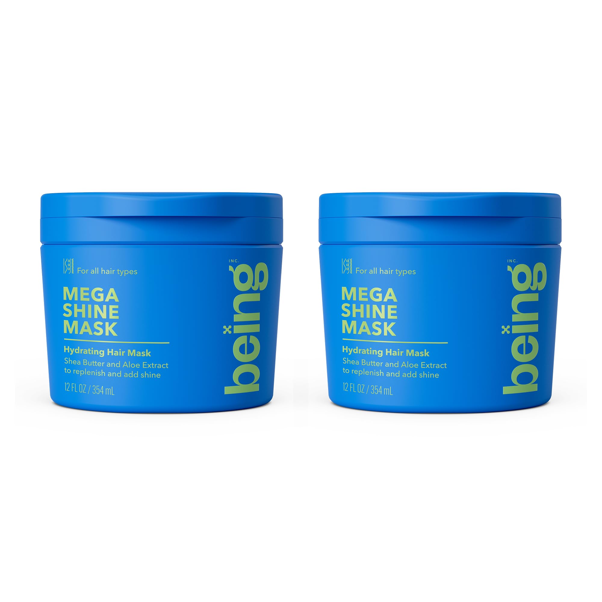 being MEGA SHINE Hydrating Hair Mask with Shea Butter and Aloe extract 354mL(Pack of 2)