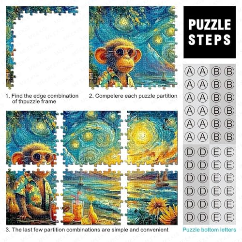 Rompecabezas de 1000 piezas Starry Monkey para relajarse en casa y decorar tu salón 4