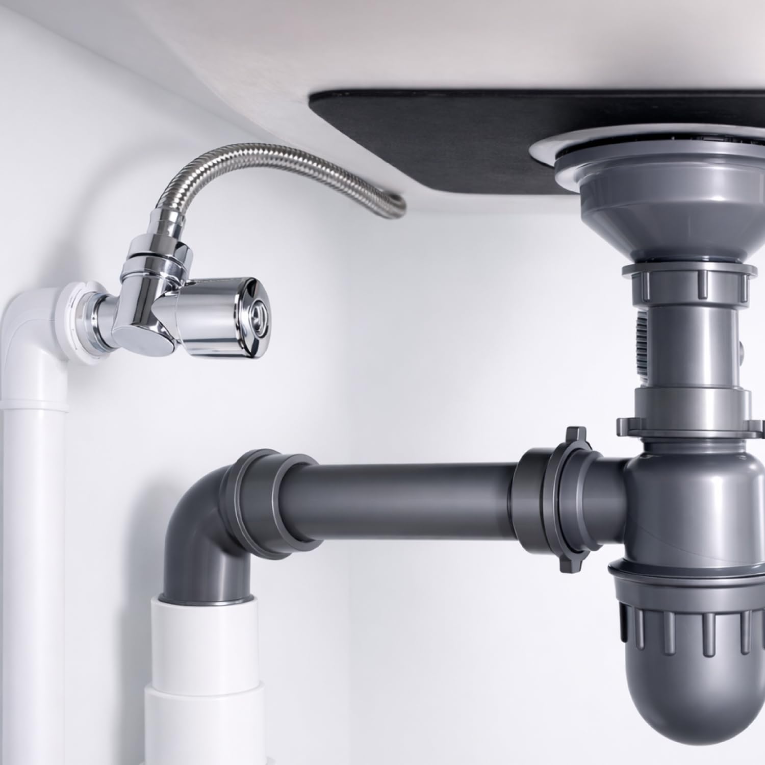Juego de latiguillos de grifería 35 cm x 3/8" x M10 – 2 mangueras flexibles acero Inoxidable 304 – Conexión universal grifos cocina y baño, agua caliente y fría – Fluvia (50, 50.0, Centímetros) — view 5