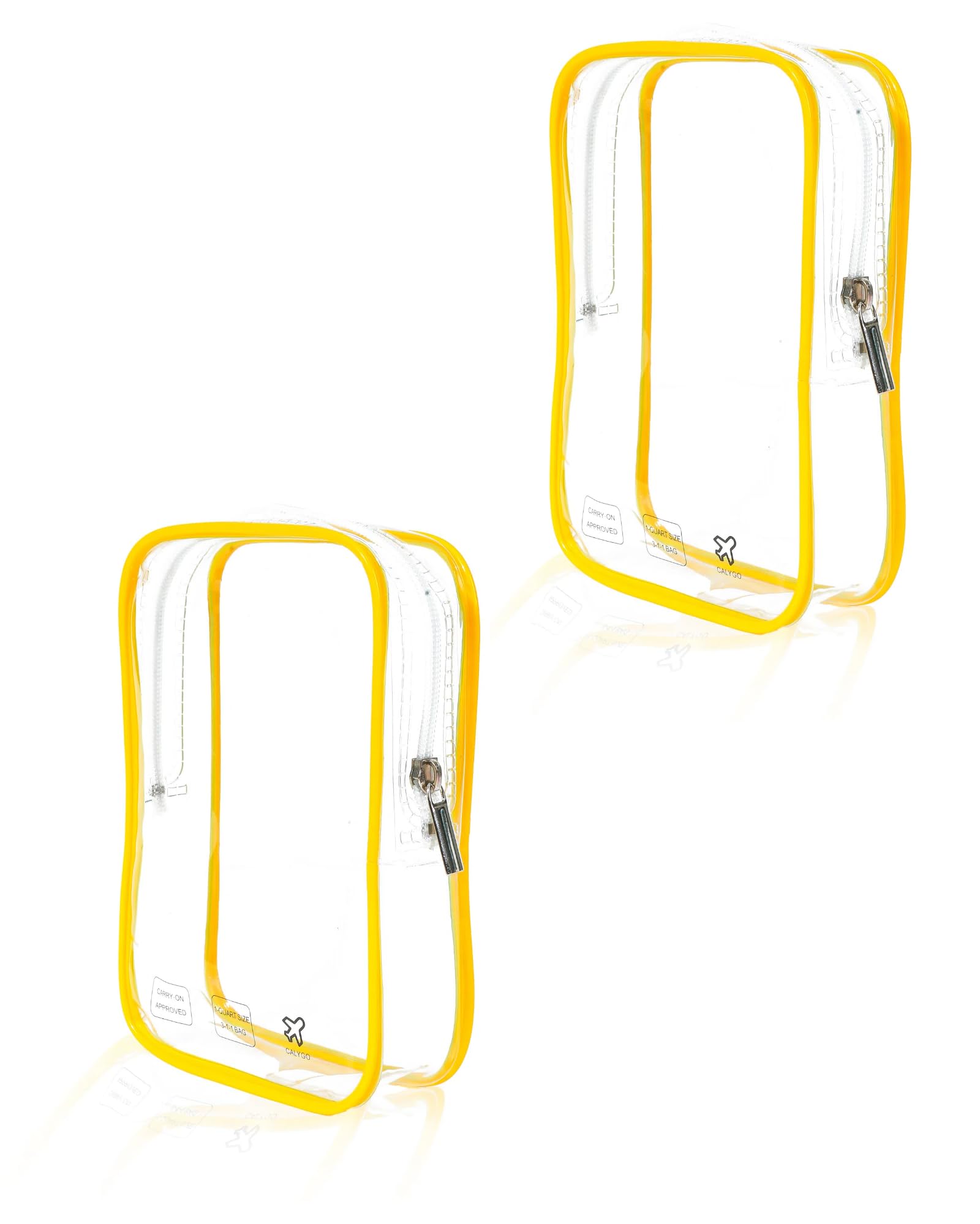 CALYGO Packing Cubes Quart Size Travel Bag Tsa Approved Clear Toiletry Bag Small European International Must Haves Long Flight Airplane Essentials (2,