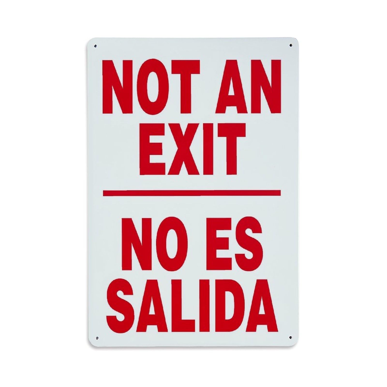 Not An Exit No Es Salida Retro Metal Tin Sign, Vintage Decor Art Poster for Bar, Home, Man Cave, Kitchen, Laundry Room Gift 8x12Inch