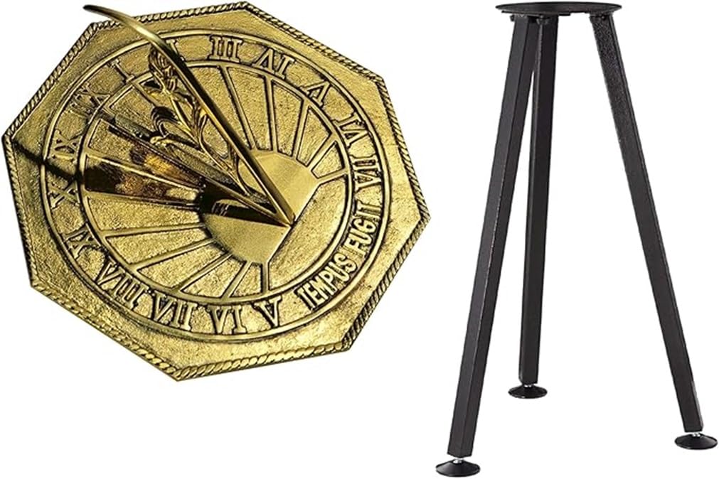Klassische achteckige Sonnenuhr aus Messing mit Ständer