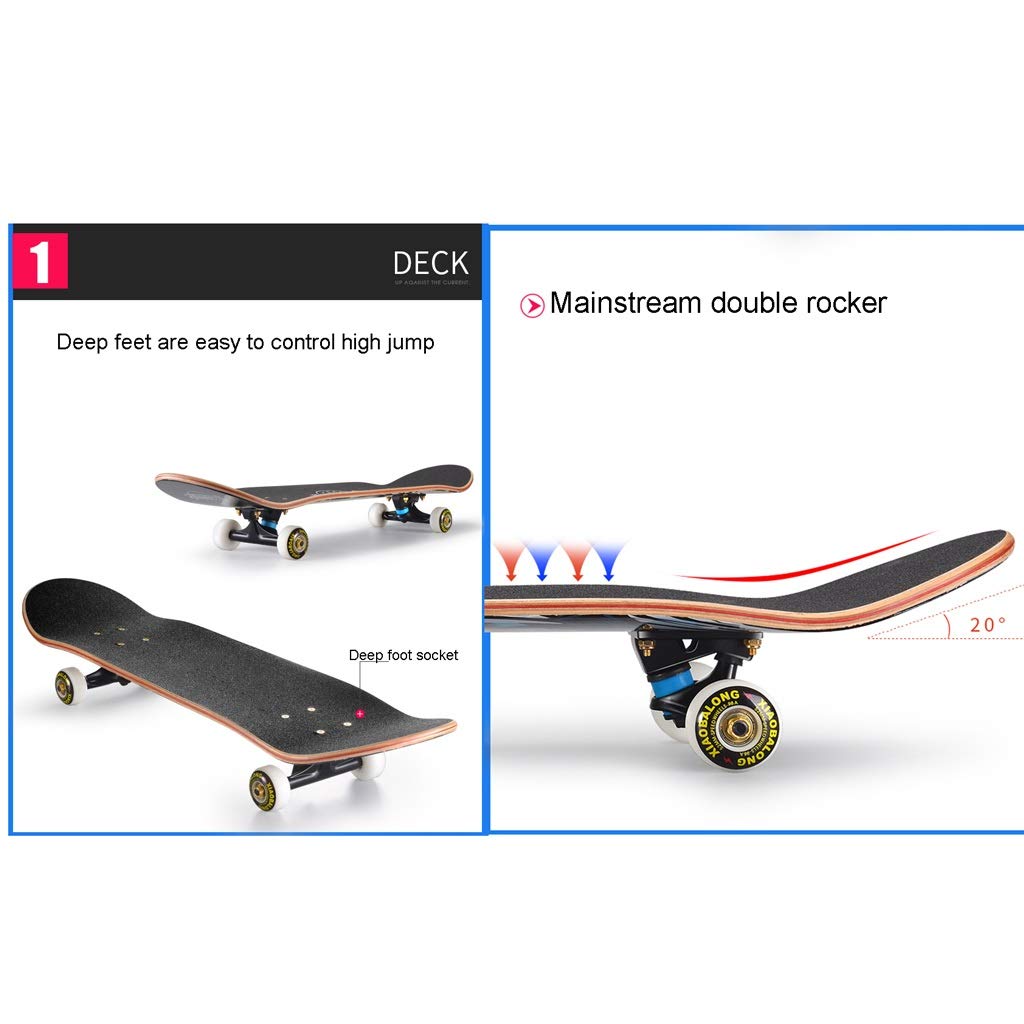 ILAHUI Skateboard Ado Fille Enfant Adulte débutants- 7 Couches en Bois ILAHUI Skateboard Ado Fille Enfant Adulte débutants- 7 Couches en Bois