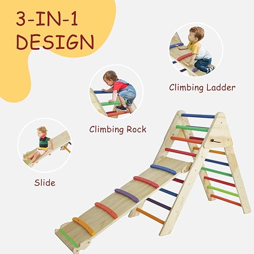 Miniatura 3 de Babion Pikler - Juego de triángulos 2 en 1, juguetes de escalada para niños pequeños, juguetes de escalada para niños pequeños, gimnasio de selva