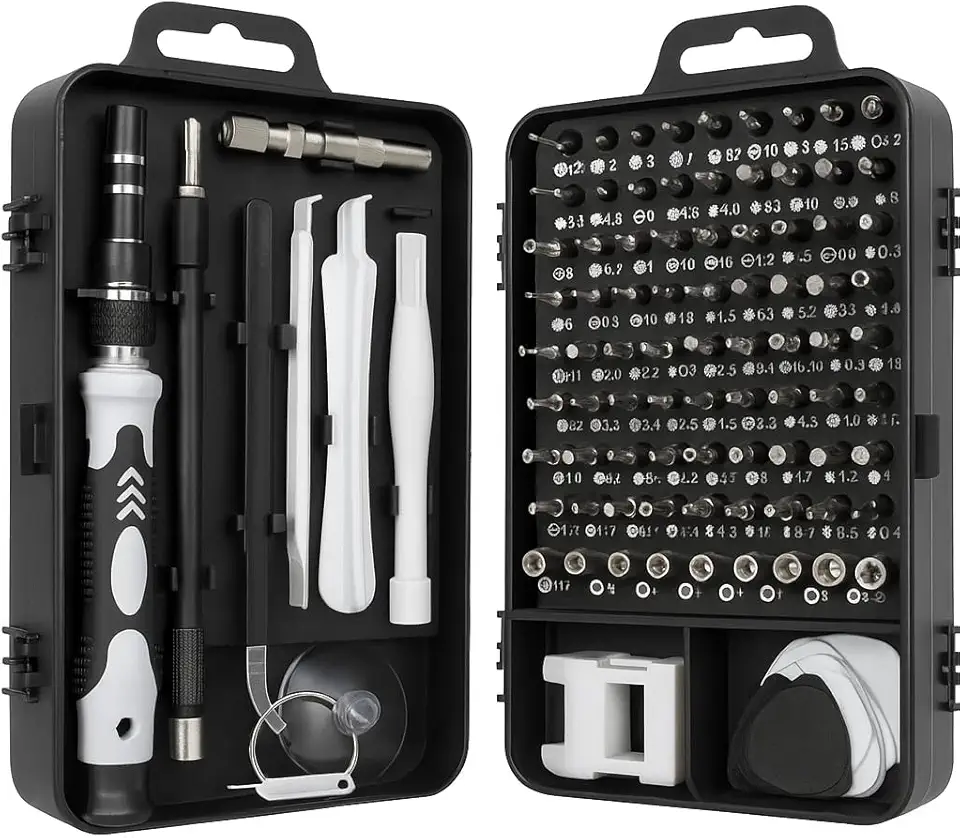Kit de Ferramentas de Precisão 115 em 1 – Estojo Profissional Kit Reparo para Celular, Notebook, PC, Relógios e Eletrônicos | Storeasy
