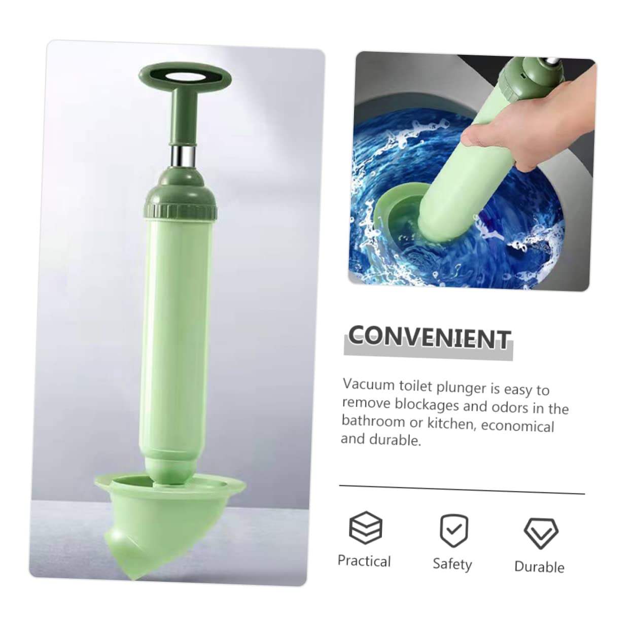 PartyKindom Stantuffo per WC in PVC di Colore Chiaro, Facile da Sbloccare e Compatibile con Maggior Parte degli Scarichi, per Pulizia in Casa e Ufficio