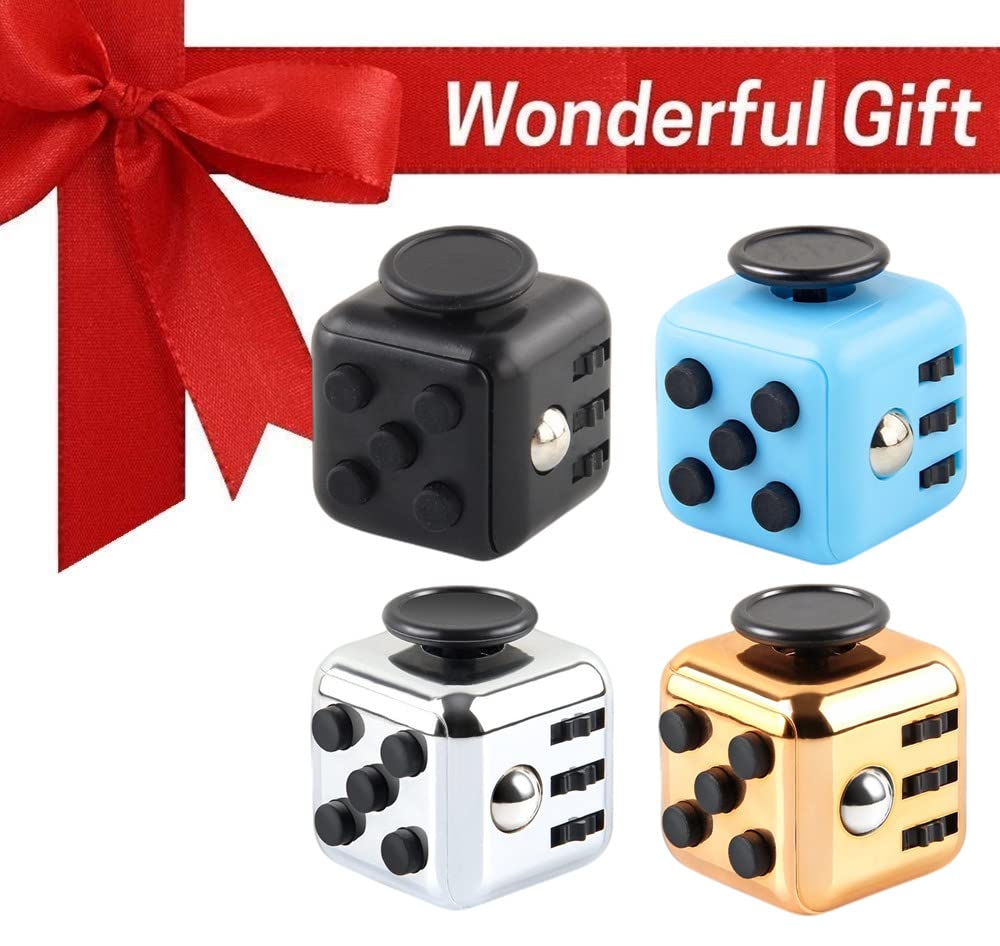 Cube Anti-Stress Fidget Toy - 6 Côtés Sensoriels - Soulagement Anxiété - Bureau, Salle De Classe