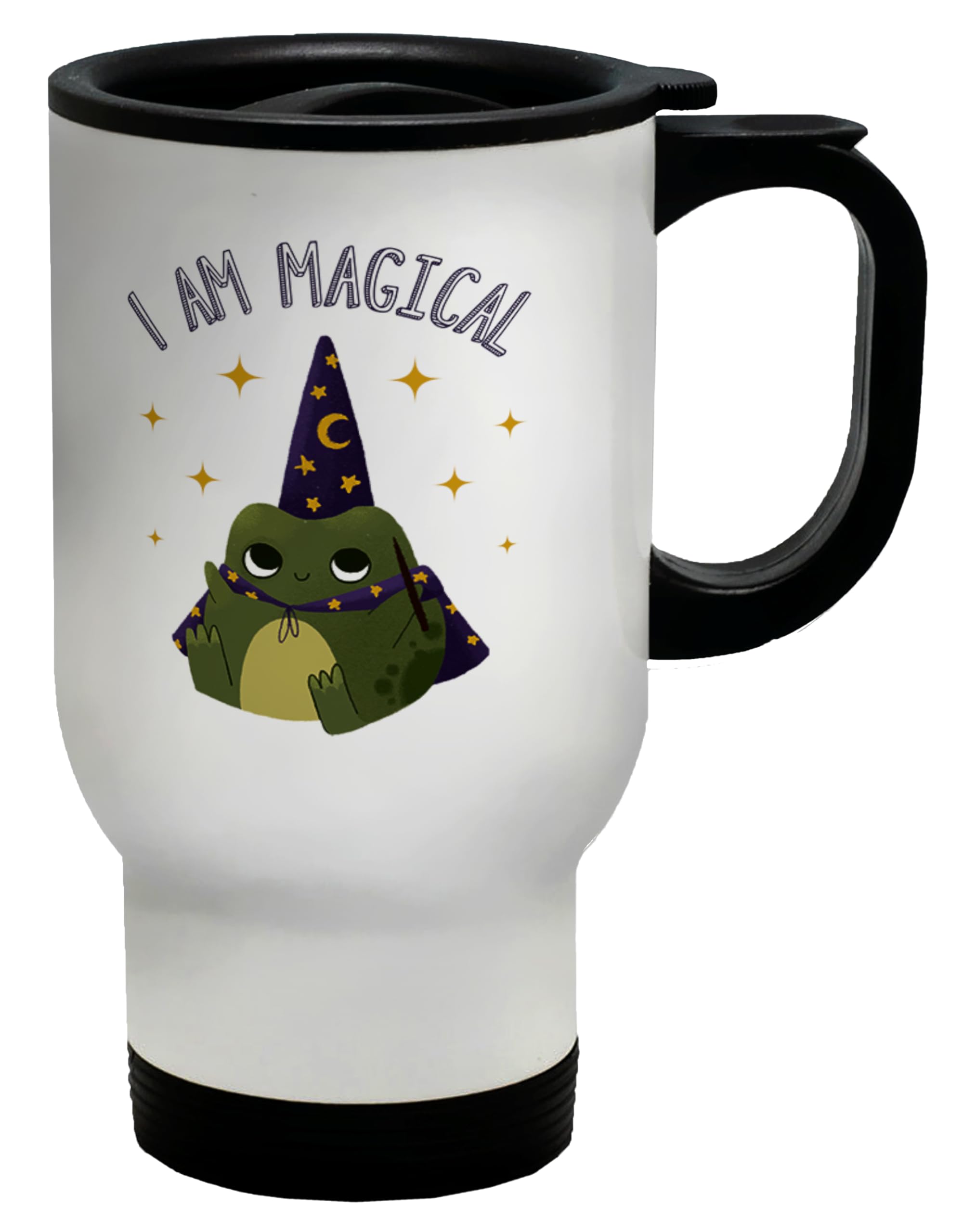 Shopagift Wizard Frog Travel Mug I am a Magical Frog Funny Magic Stainless Steel 14oz Cup
