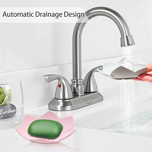 Miniatura 4 de Paquete de 2 jaboneras de silicona con drenaje, barra de flores de loto para ducha, protector de jabón para encimera, bañera, fregadero de cocina