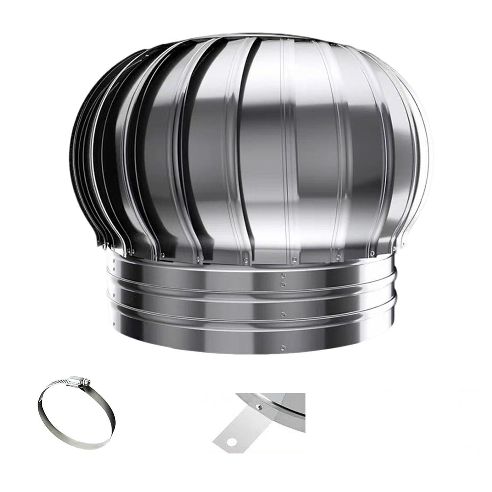 MYXJGNAIY Ball Vent Chimney Cap, 3-23.6 in Fireplace Flue Chimney Cover, Chimney Rain Cap for Roof, Exhaust Chimney Cowl, 201 Stainless Steel Birdproof Cap, Easy Installation(11.8in)