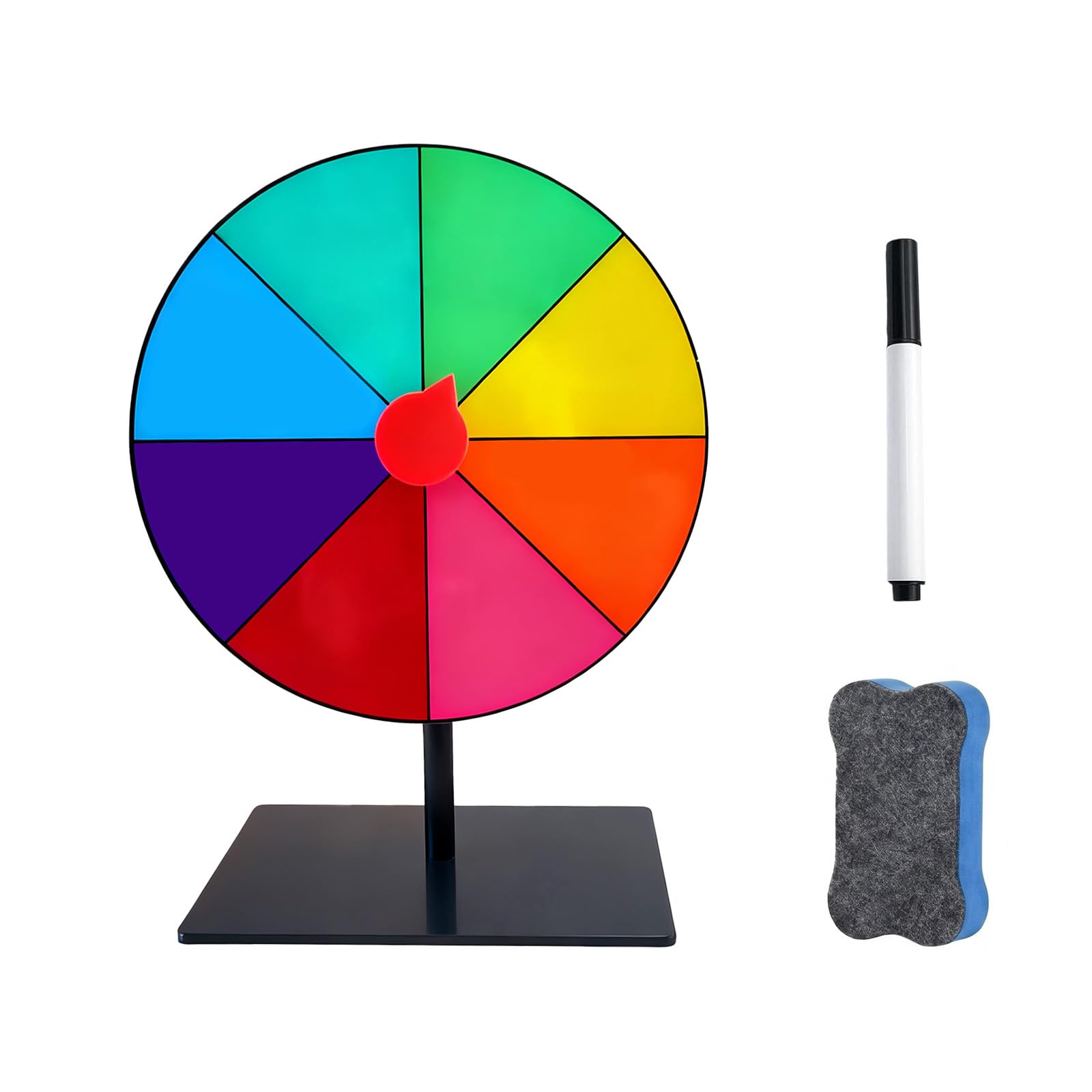 Bdfgh 8 Slots Color Heavy Duty Spinning Prize Wheel Spinner Top Roulette Tabletop Roulette Spinnings Wheel with Dry Erase Marker and Eraser for Discount Carnival Party Win Fortune Spin Games