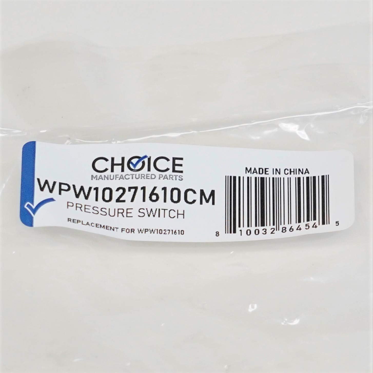 Choice Parts WPW10271610 for Whirlpool Washing Machine Water Level Pressure Switch