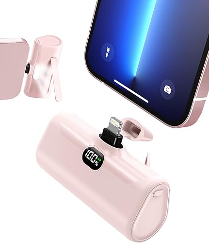 Miniatura 8 de Banco de energía pequeño cable USB C integrado para iPhone 15 Pro Max, cargador portátil de 5000 mAh, batería trasera USB C, cargador ultracompacto