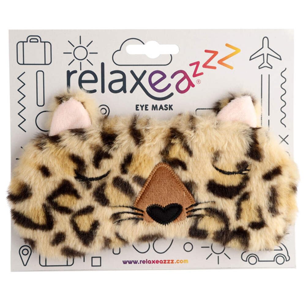 Puckator Multicolor Plush Adoramals Leopard Eye Mask