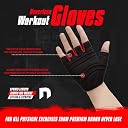 WMX Unisex Leather Gym Gloves | for Professional Weightlifting, Fitness Training and Workout | with Half-Finger Length, Wrist Wrap for Protection (ROLLER PAD, M) gallery image