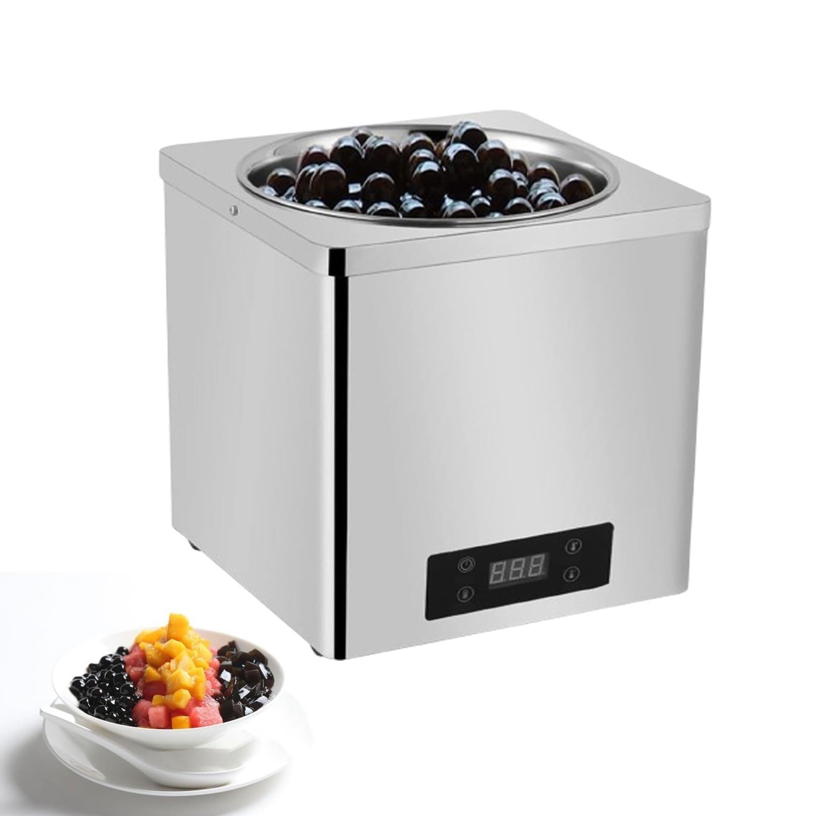FHRKA 3/7L Pearl Tapioca Heating Machine, Commercial Chocolate Tempering Machine, Pearl Milk Tea Warming Machine, 30-100℃ Temperature Range (3L)