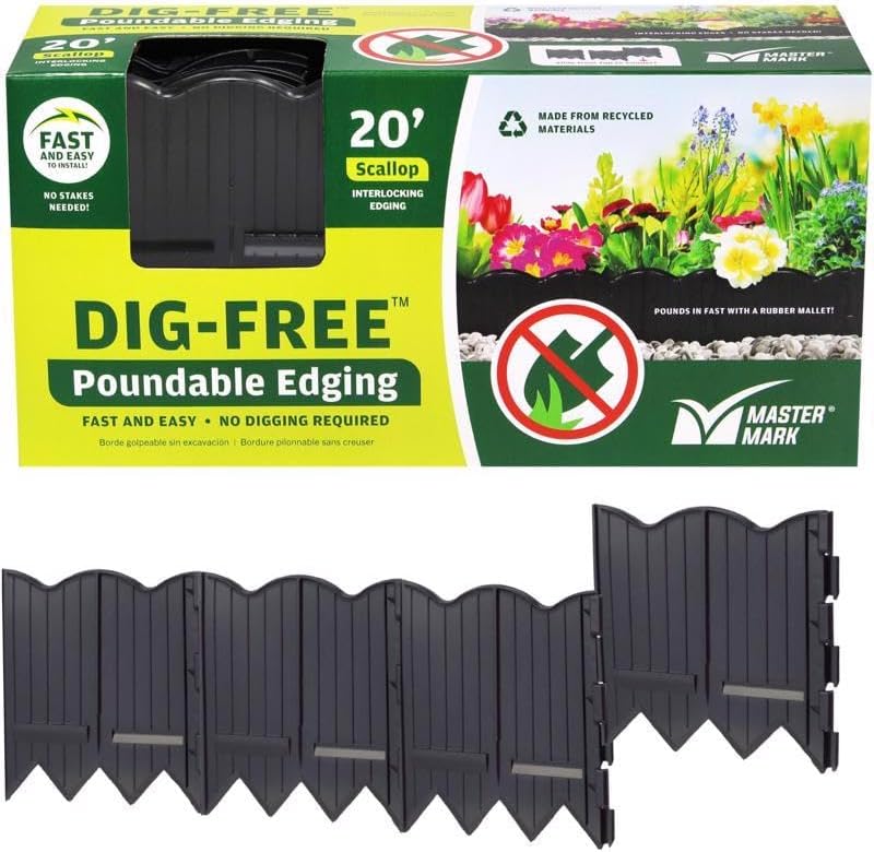 Master Mark Plastics 97220 BorderMaster Pound-In Edging-6/40-Inch Sections Black