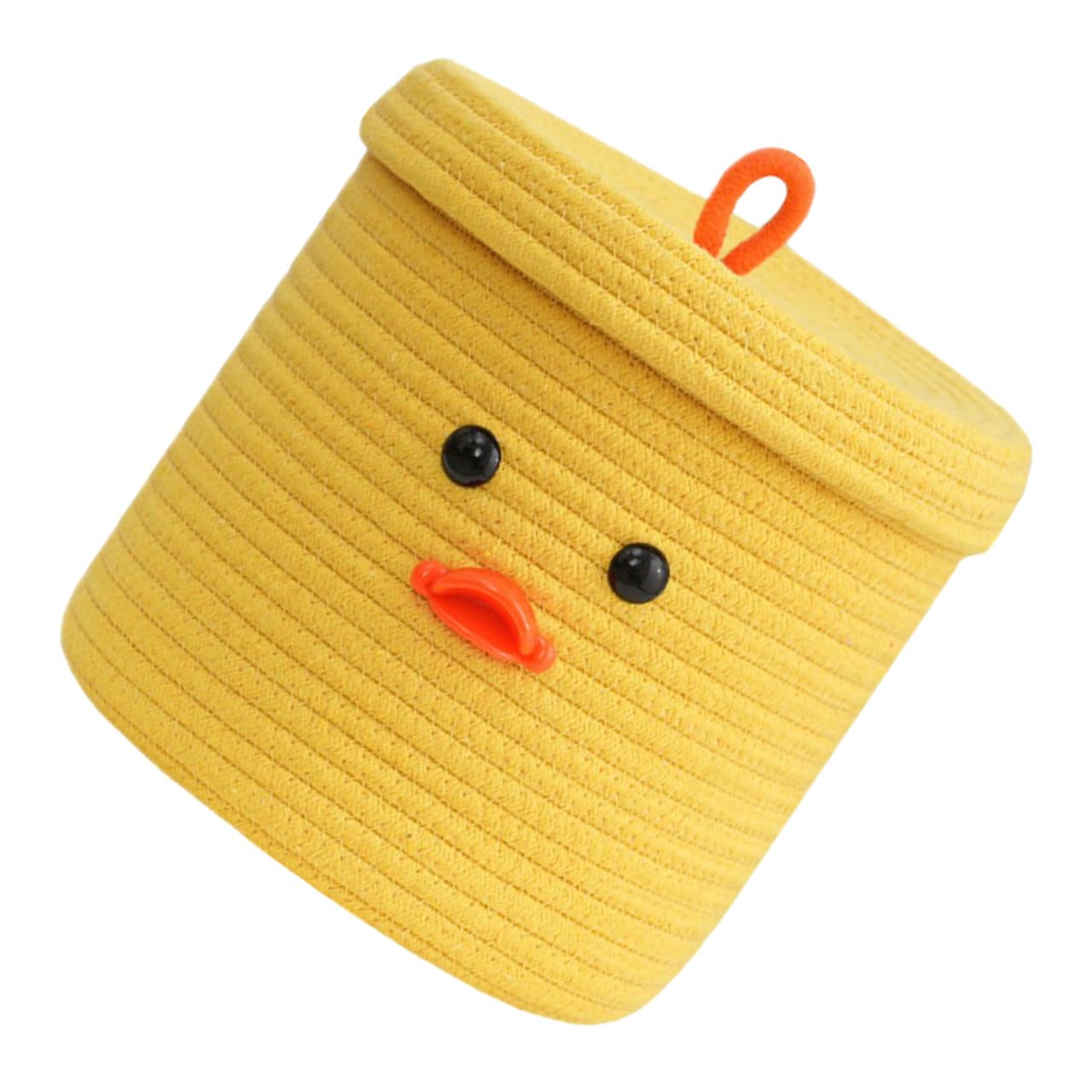 Corbeille décorative en coton jaune pour ranger le salon et la chambre