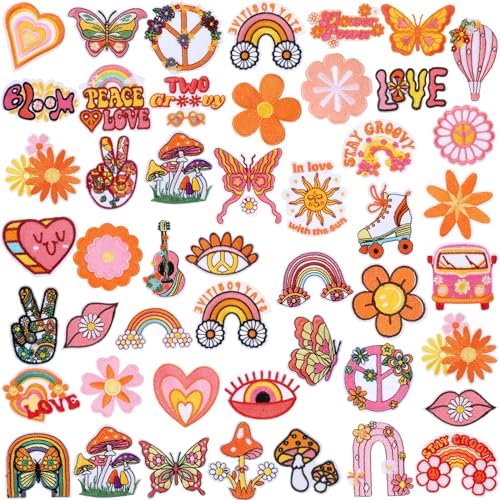 14 Parches Bordados Vintage Para Planchar - Diseños Boho, Decorativos, Para Ropa, Mochilas Y Jeans