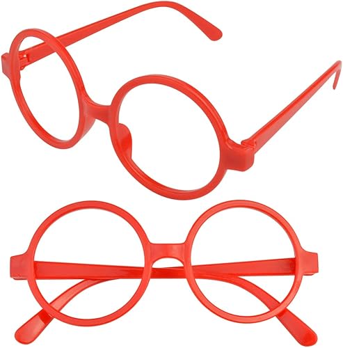 Miniatura 4 de Paquete de 20 gafas de mago de colores redondas, sin lentes para cumpleaños, Halloween, disfraces, recuerdos de fiesta