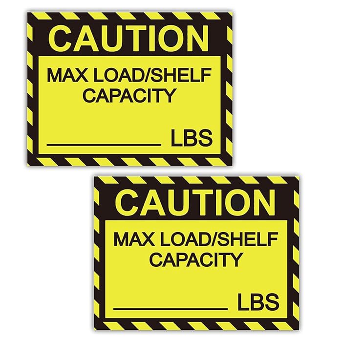 Buy Pallet Rack Capacity Label,3×4 Inch Caution MAX Load/Shelf LBS