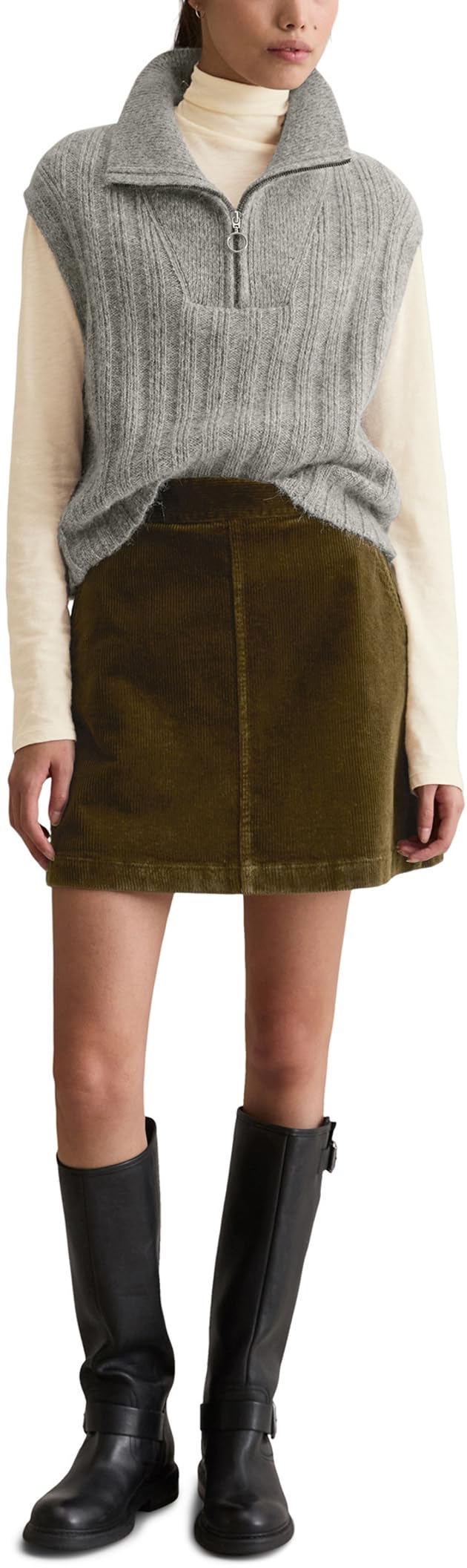 Marc OߴPolo Denim Damen Minirock aus Cord A-Shape
