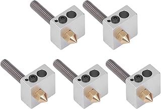 3D?Printer?Hotend?Parts, Stainless Steel And?Brass 3D?Printer?Hotend Kit 5?Set Nozzle?Throat Heater?Block for Extruder For?1.75mm?PLA?ABS