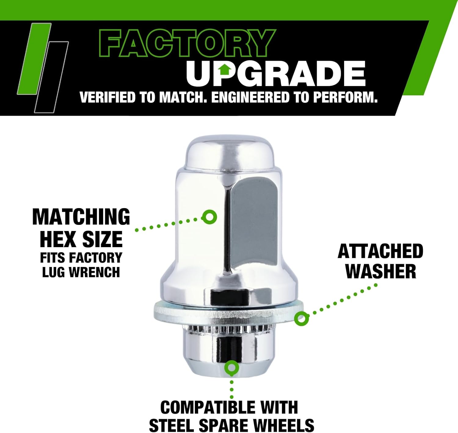 DPAccessories Lug Nuts Compatible with 2000-2006 Toyota Tundra | Chrome OEM Style | Factory Aluminum Wheels Only | Set of 24 Wheel Nuts | DTOTUN01F-CH/1