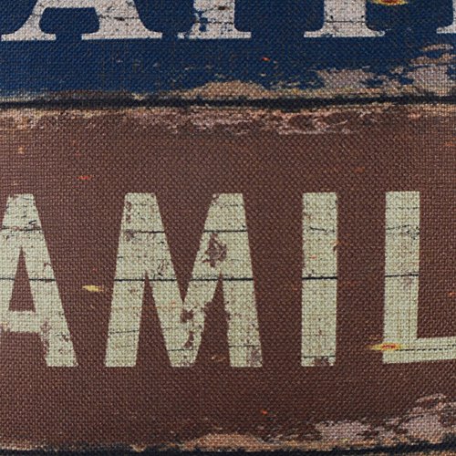Linkwell 18X18 Inches Vintage Words Faith Family Friends Burlap Throw Pillowcase Cushion Cover (Cc1502) #TOP1