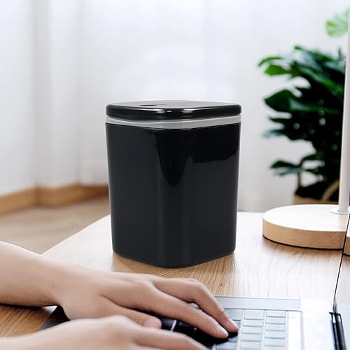 Miniatura 6 de Zopnny Papelera pequeña de plástico de 0.5 galones, mini papelera de escritorio, color negro