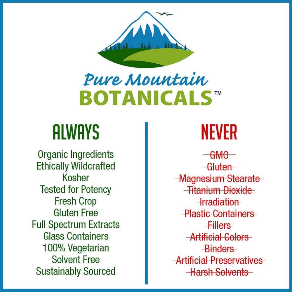 Pure Mountain Botanicals Organic Liquid Stevia Sweetener – Alcohol Free and Kosher Sweet Sugar Substitute Stevia Drops - 1oz Glass Bottle (Pack of 2)