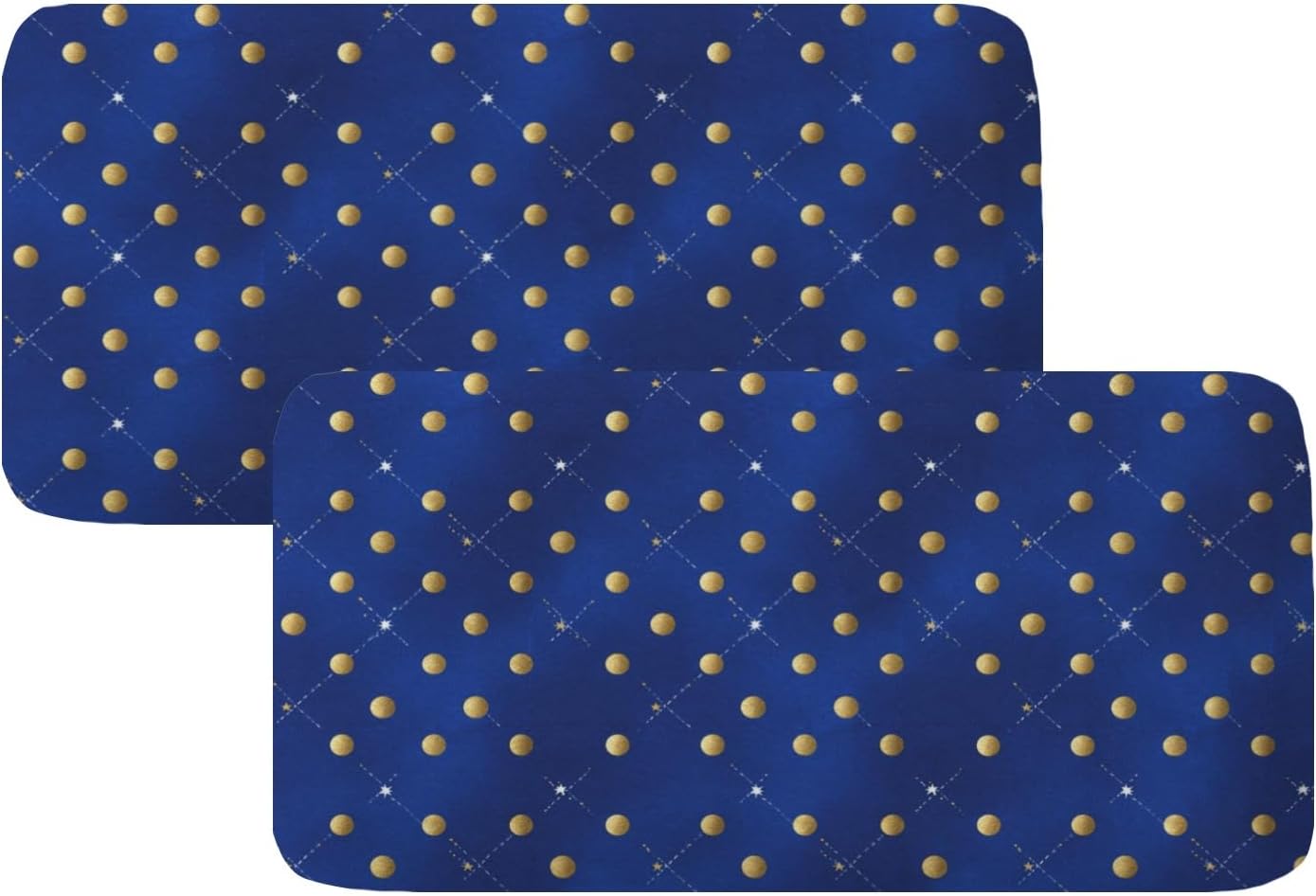 Starry Gold Dots Blue Loveseat Covers Couch Covers for 2 Cushion Couch, 2-Piece Stretch Sofa Slipcovers Anti-Slip Washable Furniture Protectors for Dogs Pets