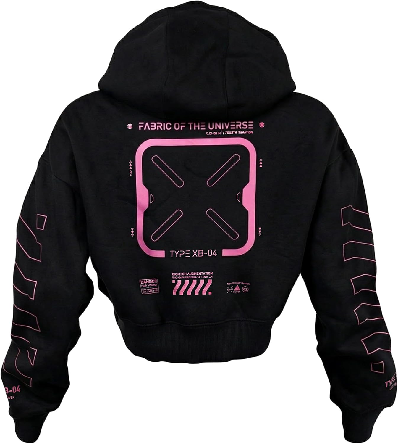 Fabric of the Universe Techwear Fashion Women's Crop Hoodie