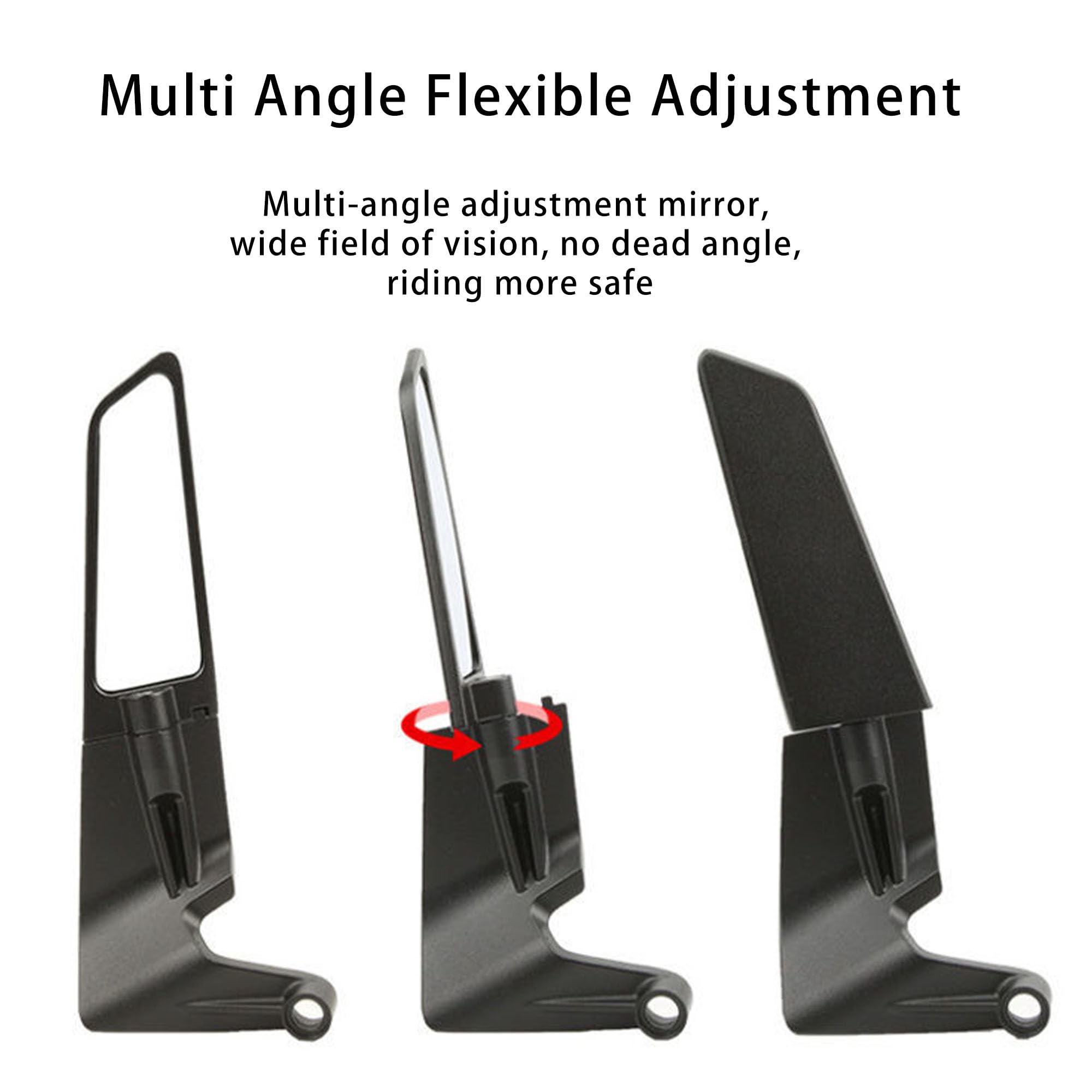 Specchietti Moto, Rear Wing Bar End Specchietto Moto Manubrio, 180° Rotativo Retrovisore Modificato Motos, Specchi Retrovisori Per Biciclette Elettriche, Specchio Chiaro, Accessori Motociclette